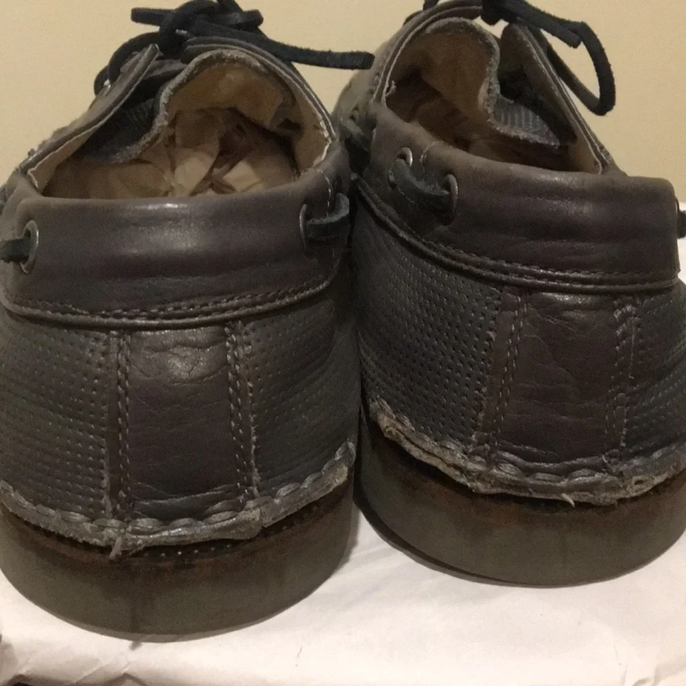 John Varvatos USA mens Slip On Leather loafers/ boat shoes size 11.5 dark grey
